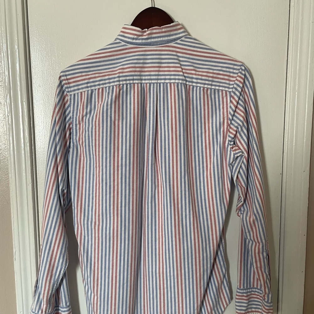 J.Crew Flex Oxford Button-Down Shirt – Red & Blue Stripe – Men’s XS - Picture 2 of 4